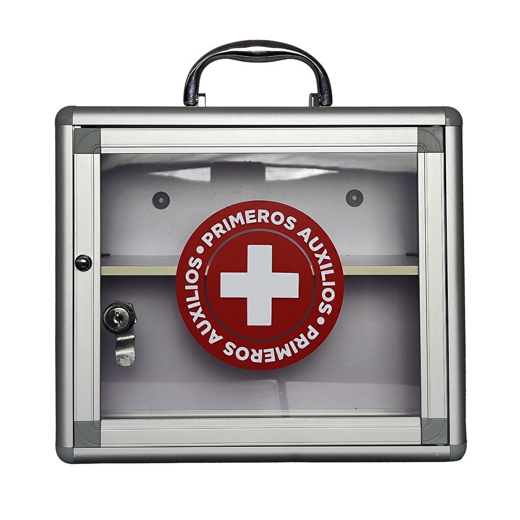CAJA DE ALUMINIO PARA PRIMEROS AUXILIOS CON VENTANA