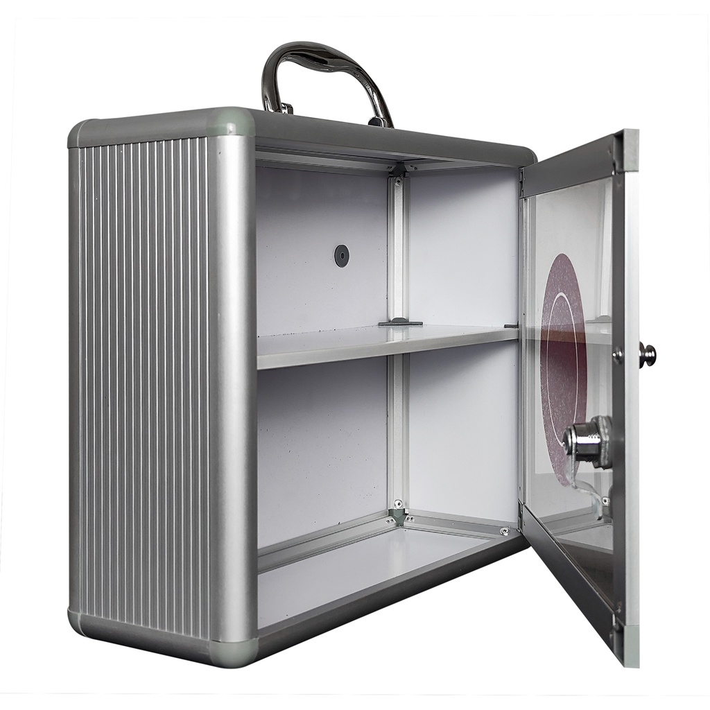 CAJA DE ALUMINIO PARA PRIMEROS AUXILIOS CON VENTANA